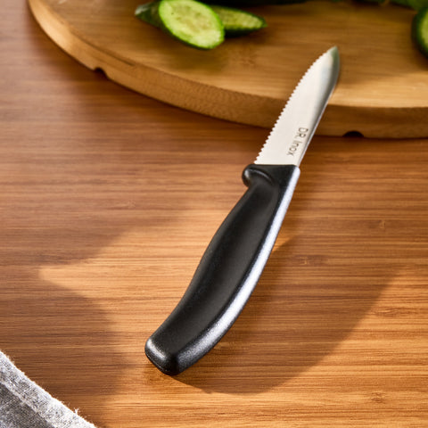 Dr. Inox Schwarzes Wellenschliff-Gemüsemesser 21cm