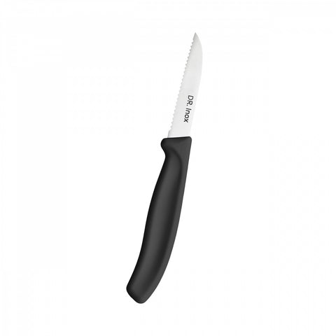 Dr. Inox Wellenschliff-Schälmesser 19cm Schwarz