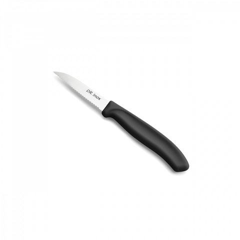 Dr. Inox Wellenschliff-Schälmesser 19cm Schwarz