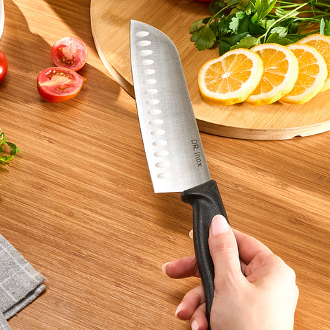 Dr. Inox Santoku-Messer 30cm, Schwarz