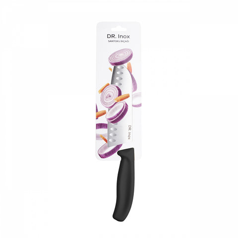 Dr. Inox Santoku-Messer 30cm, Schwarz
