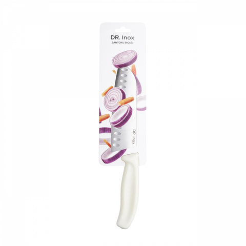 Dr. Inox Santoku Knife 30cm, Cream