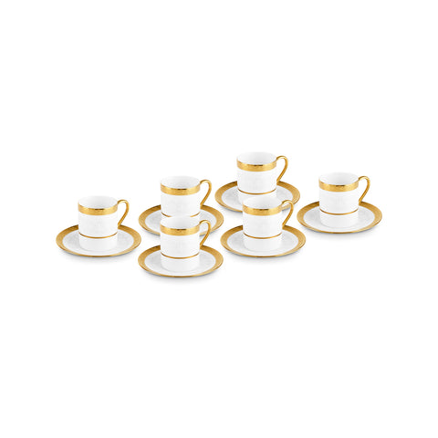 Karaca Royal Bone Victoria Kaffeetassenset für 6 Personen, 90 ml