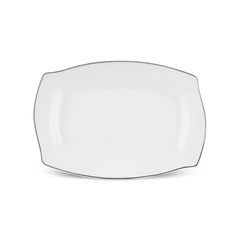 Karaca Square Bone Eterno 53-Piece 12-Person Dinner Set Platinum