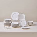 Karaca Square Bone Eterno 53-Piece 12-Person Dinner Set Platinum