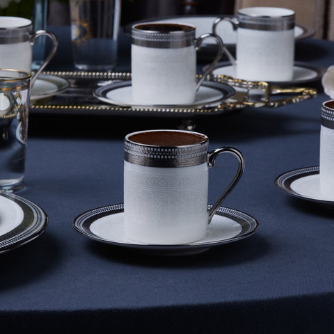 Karaca Royal Bone Kate Kaffeetassenset für 6 Personen, 90 ml