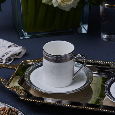 Karaca Royal Bone Kate Kaffeetassenset für 6 Personen, 90 ml