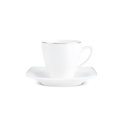 Karaca Jamie 6 Kişilik 12 Parça Porselen Espresso ve Türk Kahvesi Fincanı Seti, 90 ml, Beyaz