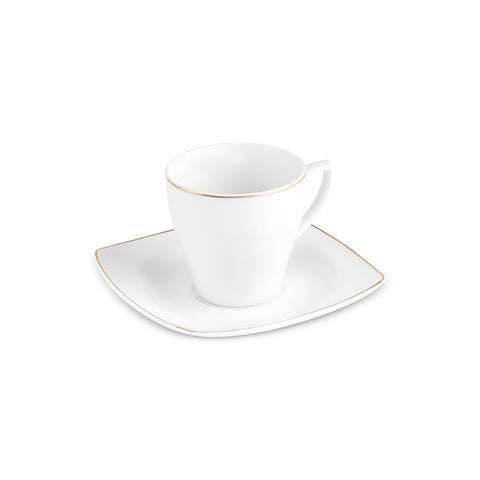 Karaca Jamie 6 Kişilik 12 Parça Porselen Espresso ve Türk Kahvesi Fincanı Seti, 90 ml, Beyaz