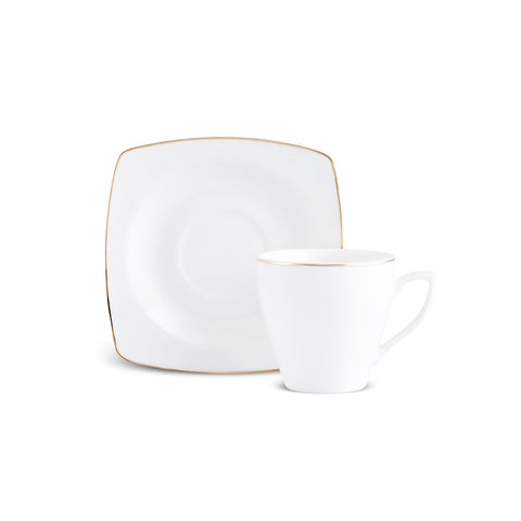 Karaca Jamie 6 Kişilik 12 Parça Porselen Espresso ve Türk Kahvesi Fincanı Seti, 90 ml, Beyaz
