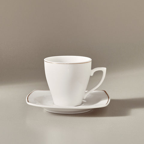 Karaca Jamie 6 Kişilik 12 Parça Porselen Espresso ve Türk Kahvesi Fincanı Seti, 90 ml, Beyaz
