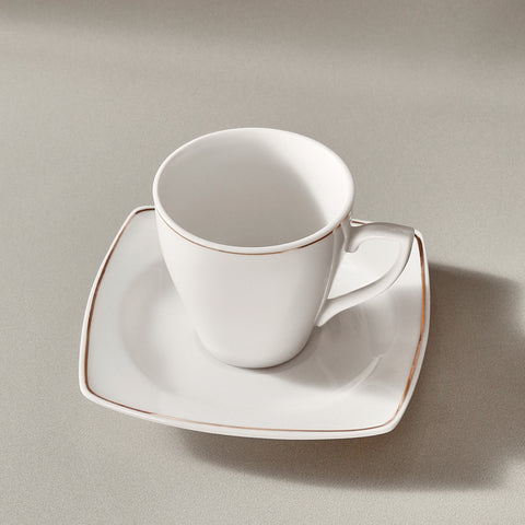 Karaca Jamie 6 Kişilik 12 Parça Porselen Espresso ve Türk Kahvesi Fincanı Seti, 90 ml, Beyaz