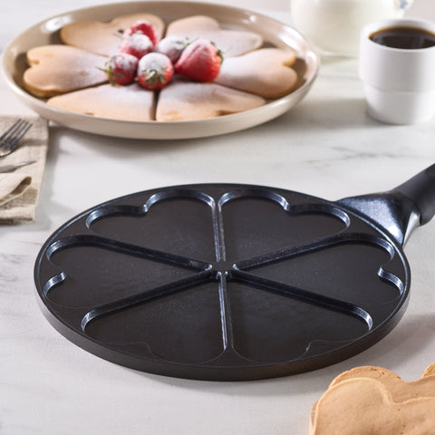 Karaca Fluffy Love Yapışmaz İndüksiyon Seramik Kaplamalı Krep Tavası, 26 cm, Siyah