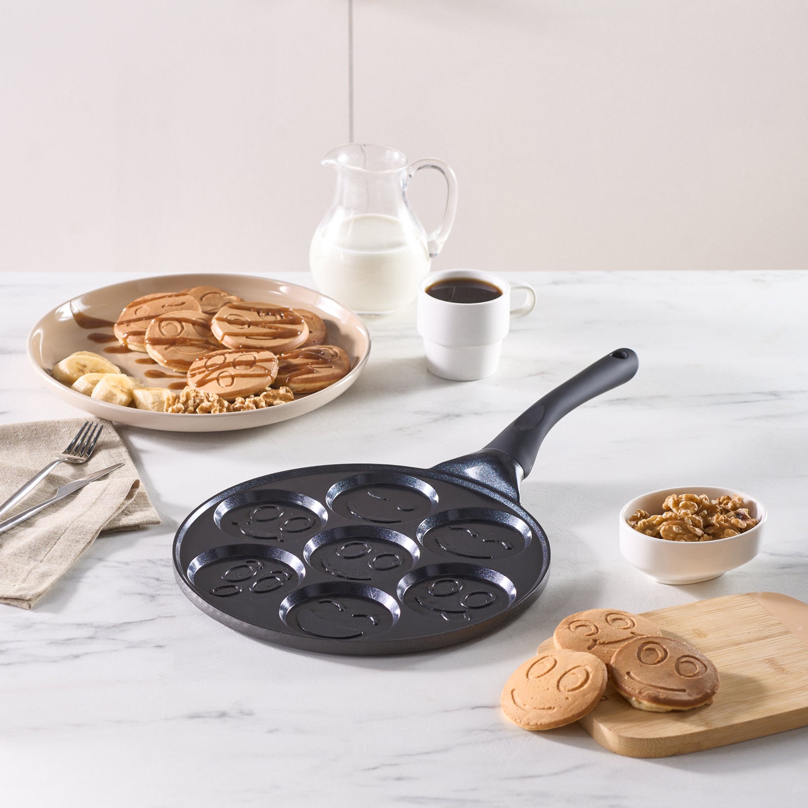 Karaca Fluffy Non-Stick Induction Ceramic Coating Pancake Pan, 26cm, B