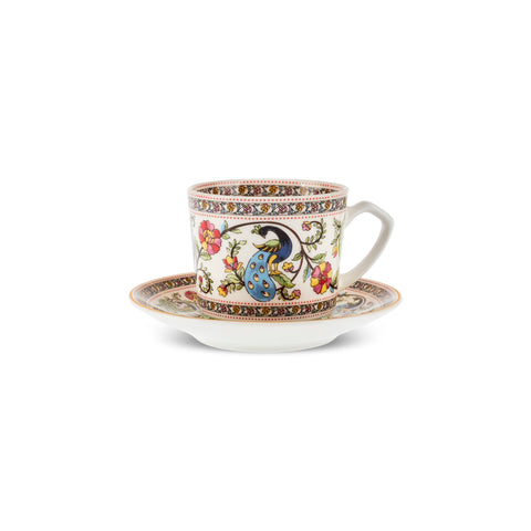 Karaca Yasemen 12-teiliges Bone China Espresso Türkisch-Kaffeetassen-Set für 6 Personen, 80 ml, Mehrfarbig