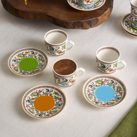 Karaca Yasemen 12-teiliges Bone China Espresso Türkisch-Kaffeetassen-S