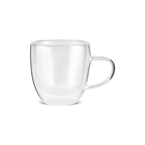 Karaca Olivier 6-piece double-walled espresso and Turkish coffee cup set for 6 people, 80 ml, clear