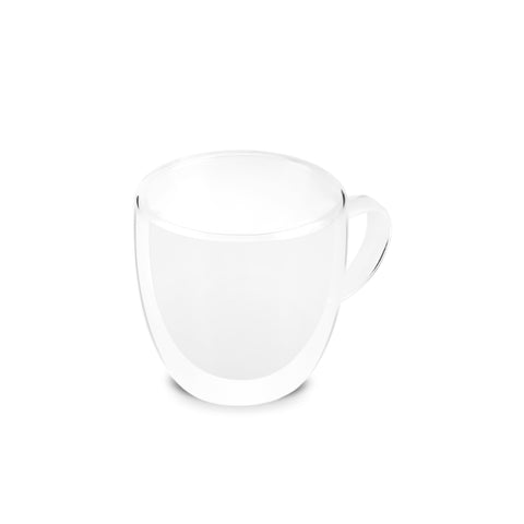 Karaca Olivier 6-piece double-walled espresso and Turkish coffee cup set for 6 people, 80 ml, clear