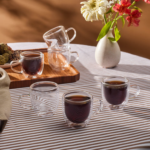 Karaca Olivier 6-teiliges doppelwandiges Espresso- und türkisches Kaff
