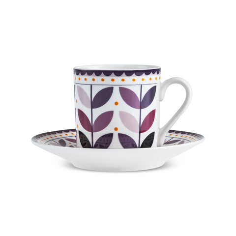 Karaca Tracy Gold 12-teiliges Bone China Espresso Türkisch-Kaffeetassen-Set für 6 Personen, 80 ml, Mehrfarbig