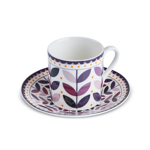 Karaca Tracy Gold 12-teiliges Bone China Espresso Türkisch-Kaffeetassen-Set für 6 Personen, 80 ml, Mehrfarbig
