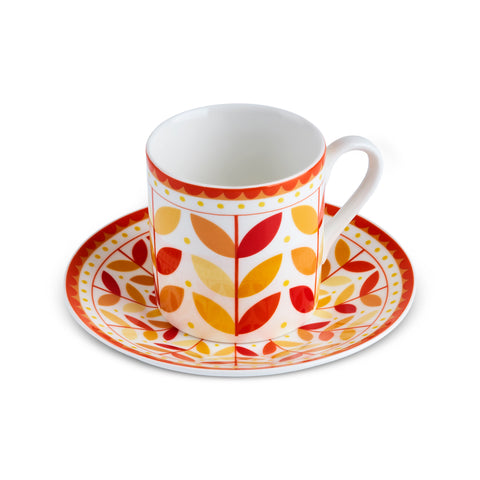 Karaca Tracy Gold 12-teiliges Bone China Espresso Türkisch-Kaffeetassen-Set für 6 Personen, 80 ml, Mehrfarbig
