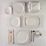 Karaca Square Bone Bridal 60-teiliges Tafelservice für 12 Personen