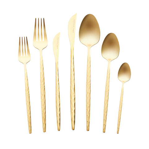 Karaca Callisto 84-Piece Cutlery Set for 12 People, Gold