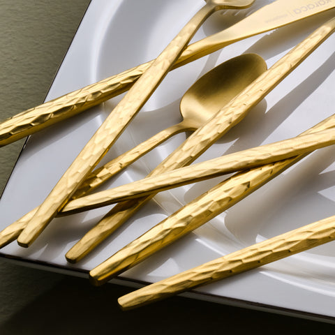 Karaca Callisto 84-Piece Cutlery Set for 12 People, Gold