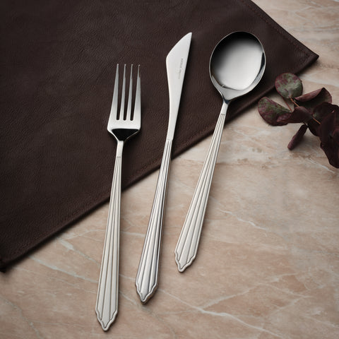 Karaca Rebellion 84 Parça 12 Kişilik Paslanmaz Çelik Çatal Kaşık Bıçak Seti, Gümüş