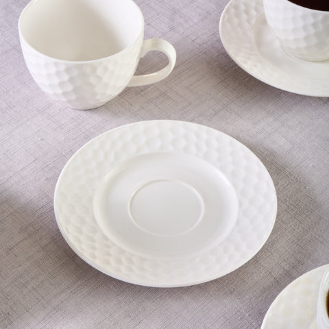 Karaca Nora Embossed Teetassen-Set für 6 Personen, 220 ml