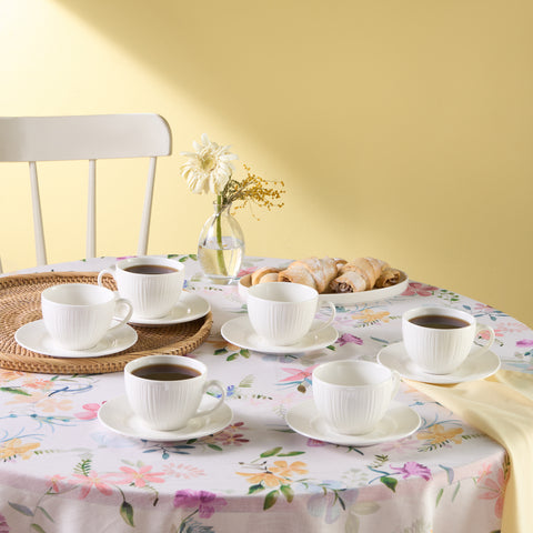 Karaca Anna Embossed Teetassen-Set für 6 Personen, 220 ml