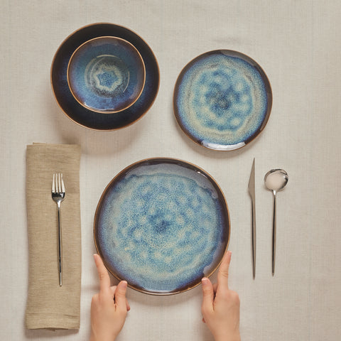 Karaca Leia Reaktiv 24-teiliges Tafelservice für 6 Personen