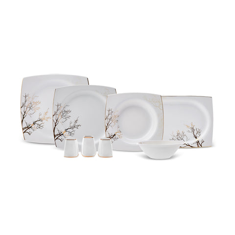Karaca Square Bone China Autumn 12 Kişilik 53 Parça Yemek Takımı,Renkli