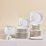 Karaca Square Bone China Autumn 12 Kişilik 53 Parça Yemek Takımı,Renkli