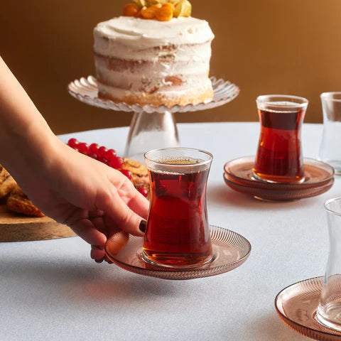 Karaca Juliet Mocha Mousse 6 Kişilik 12 Parça Çay Bardağı Seti, 170 ml