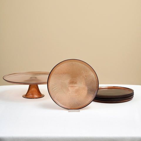 Karaca Julıet Mocha Mousse 7-teiliges Kuchen-Set für 6 Personen