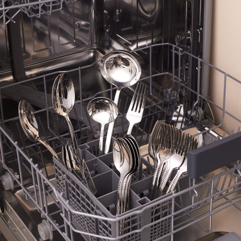 Karaca Nil Elegance Besteckset für 12 Personen, 91 Teilig , Silber