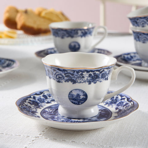 Karaca Old Town 12-teiliges Bone China Espresso-/Türkische Kaffeetasse