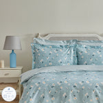 Karaca Home Daisy 100% Cotton Double Duvet Cover Set, Mint