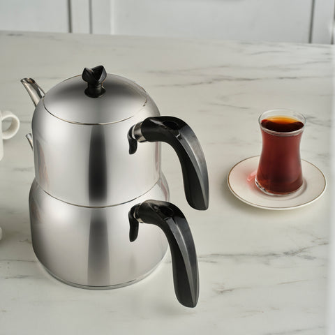 Karaca Laris Midi Induction Teapot Set, Black