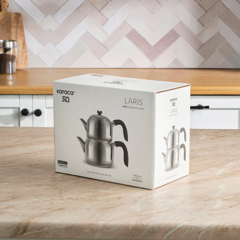 Karaca Laris Midi Induction Teapot Set, Black