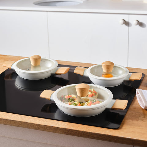 Karaca Swiss Crystal Almond, 6 teiliges Schmortopf Set, Induktion