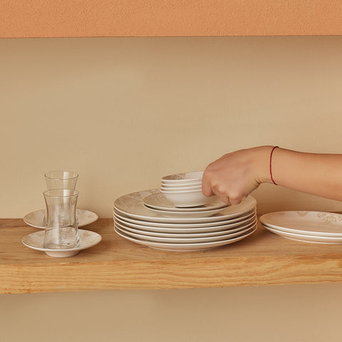 Karaca Siena 20-Teiliges Frühstücksset, Weiss