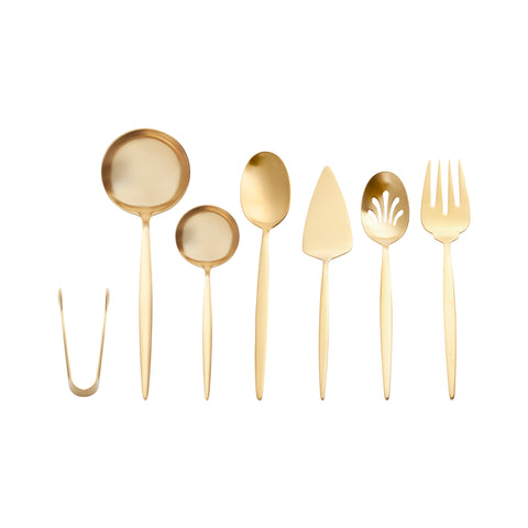 Karaca Lizbon Boxed 7-Piece Serving Set, Gold