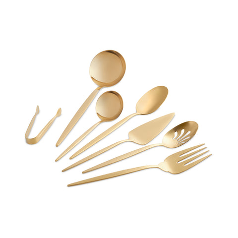 Karaca Lizbon Boxed 7-Piece Serving Set, Gold