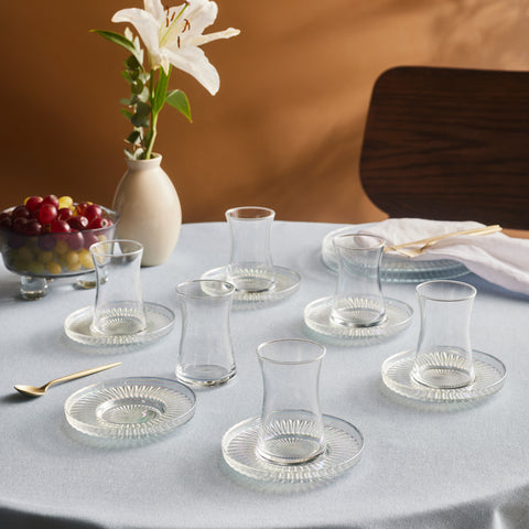 Karaca Lily 6 Kişilik 12 Parça Türk Çay Seti, 170 ml, Lüster