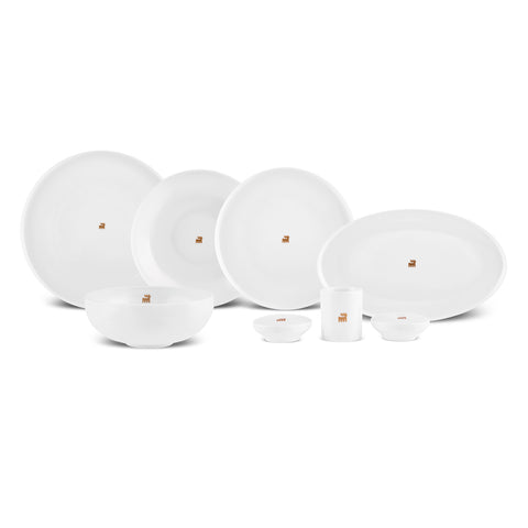 Karaca Stream Bone Merope Gold 53-Piece Dinnerware Set for 12 People