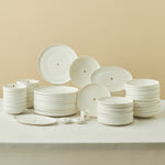 Karaca Stream Bone Merope Gold 53-Piece Dinnerware Set for 12 People