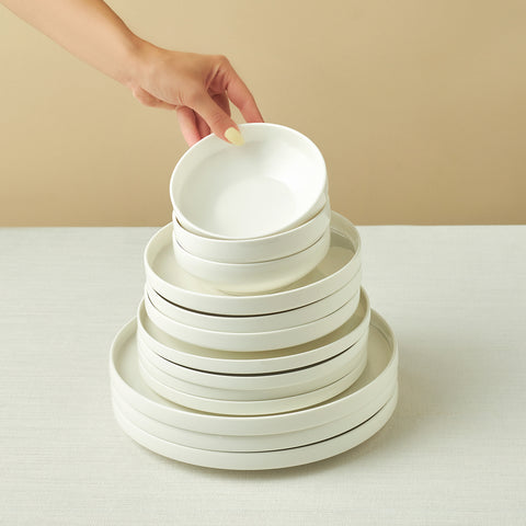 Karaca Stream Bone Sirius 53-Teiliges 12-Personen Tafelservice Weiß